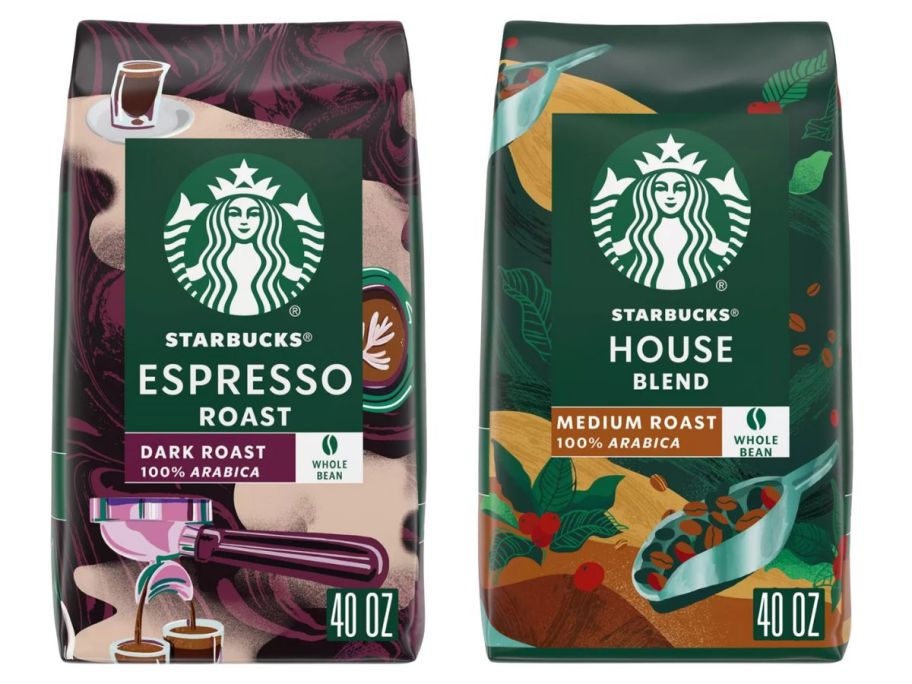 starbucks 40oz coffee bag stock images