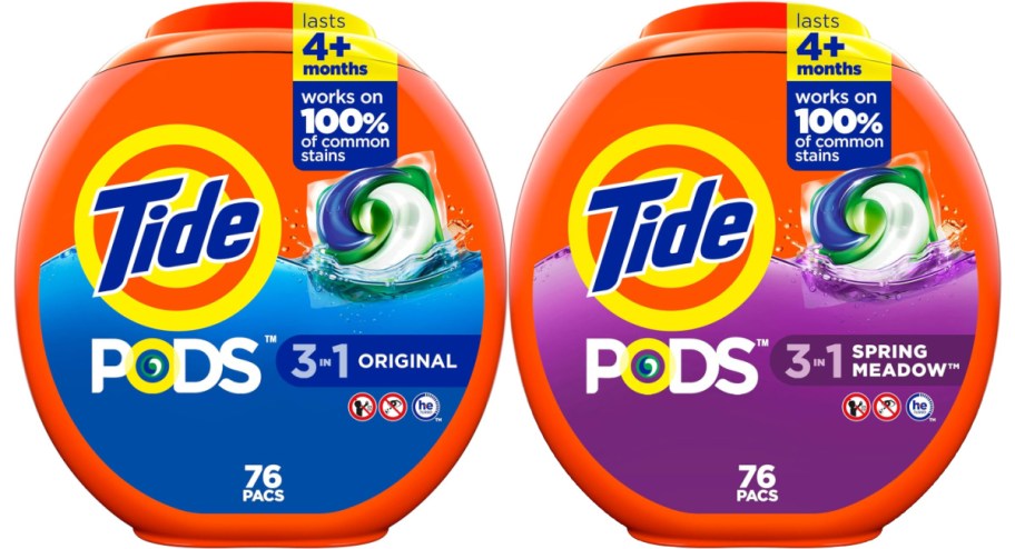 stock image of Tide pod 76 count buckets