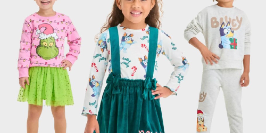 $10 Off $40 Target Kids Character Clothing | ADORABLE Bluey & Grinch Styles!