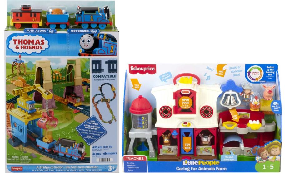 thomas and friends train and little people farm playset