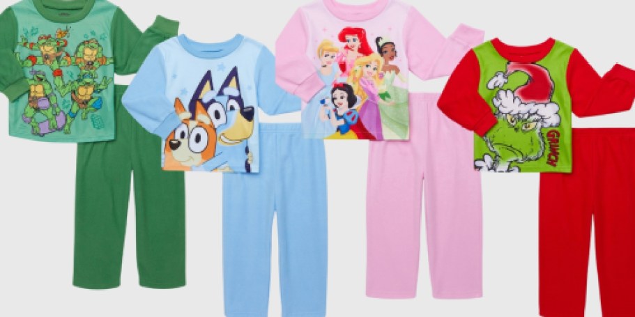 Kids Pajama Sets Only $6 on Walmart.com (Disney, Bluey, Grinch, & More!)