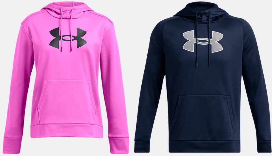 under armour pink and blue hoodies 