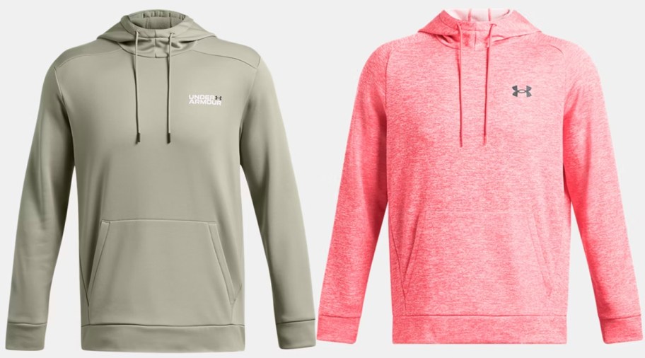 under armour tan and pink fleece hoodies 