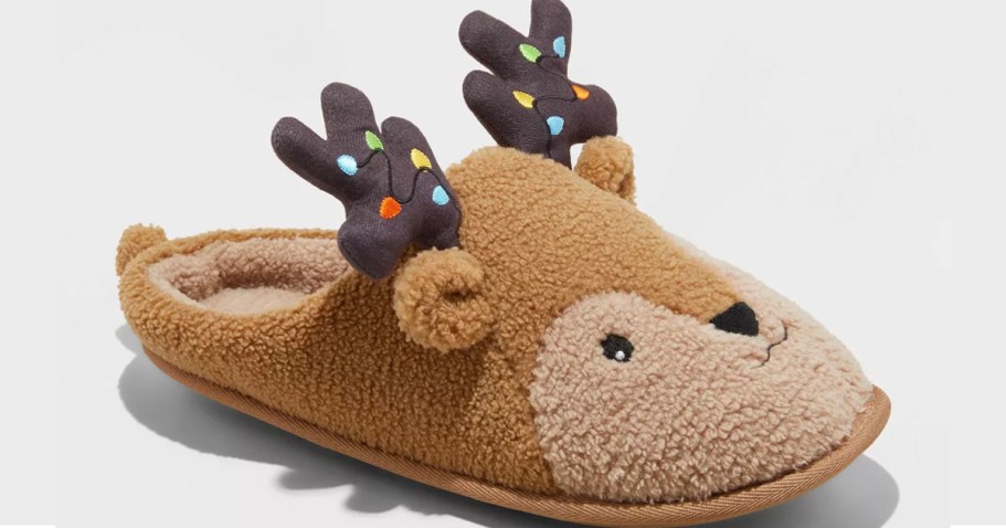 Cozy Christmas Slippers from $11 on Target.com | Reindeer, Grinch, Penguins, & More!