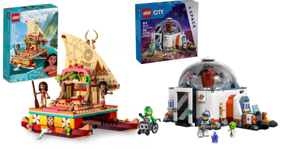 Disney Moana Boat Lego Set and Lego Space Camp Set