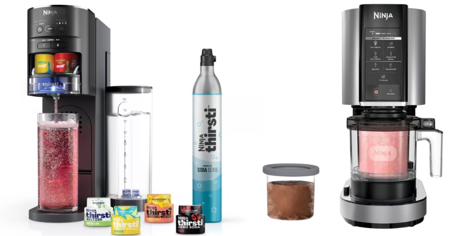 Ninja Thirsti Drink Machine and Supplies, Ninja Creami Ice Cream Maker Machine