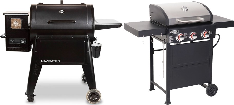 pellet grill and propane grill