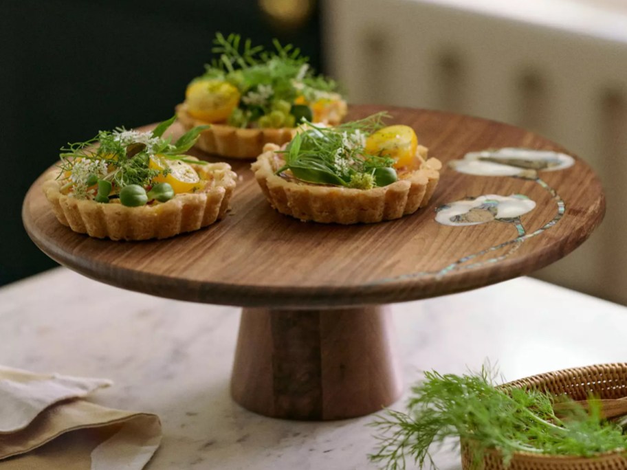 Addie Walnut Wood Cakestand