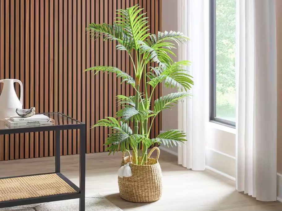 artificial tree in basket