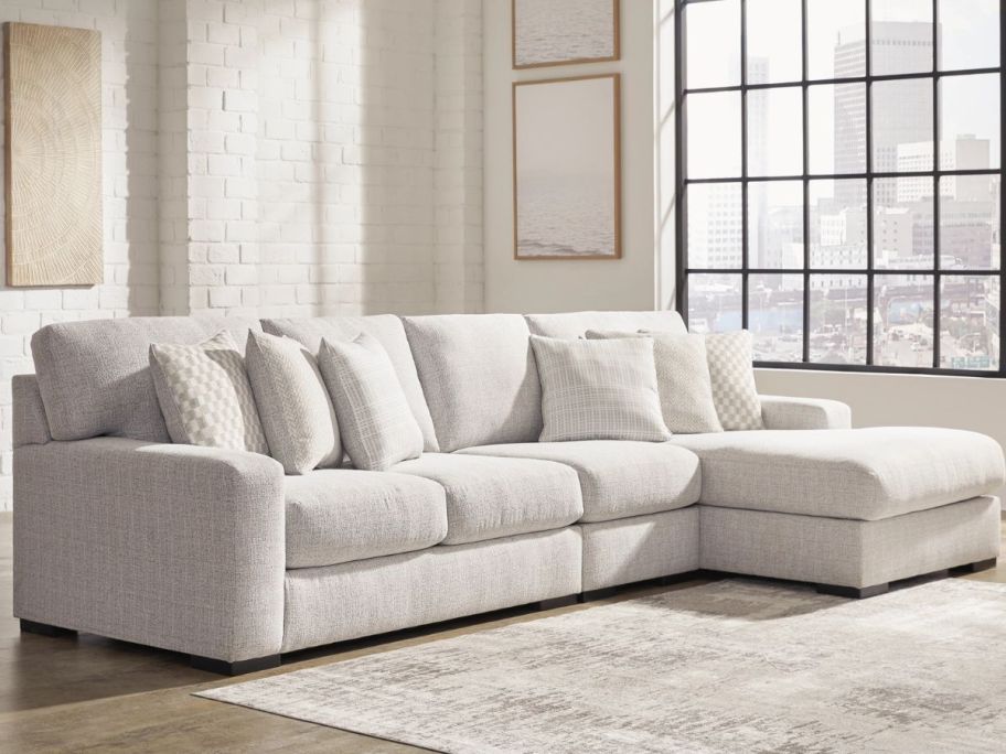Larce 3-Piece Performance Fabric Sectional w/ Chaise