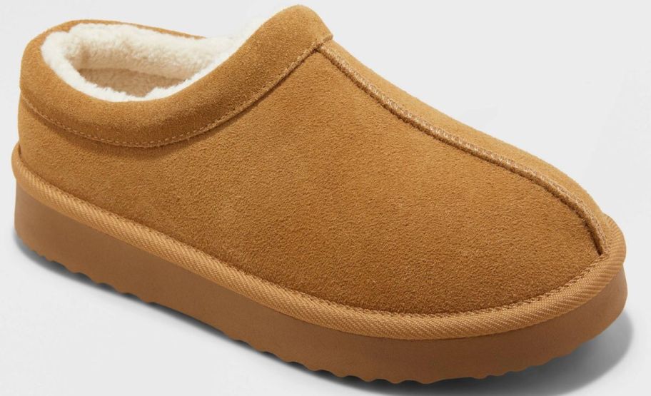 suede womans slipper stock image