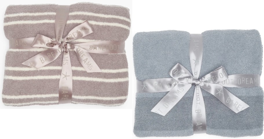 Barefoot Dreams CozyChic double stripe and block stripe blankets