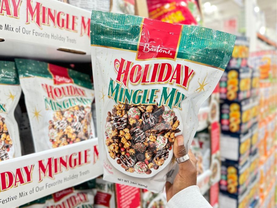 Barton's Holiday Mingle Mix in hand in store