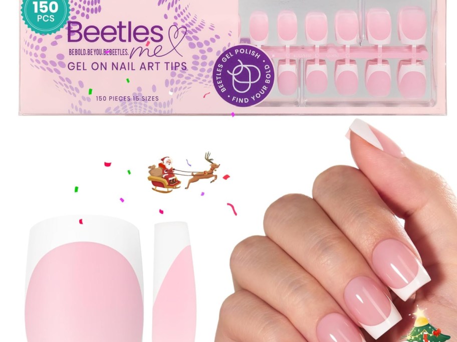 Beetles gel nail art tips displayed inside of their box-2