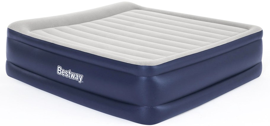 grey and blue air mattress