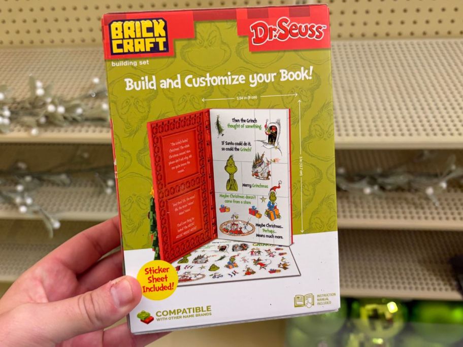 Back of the Brickcraft Grinch Book Box