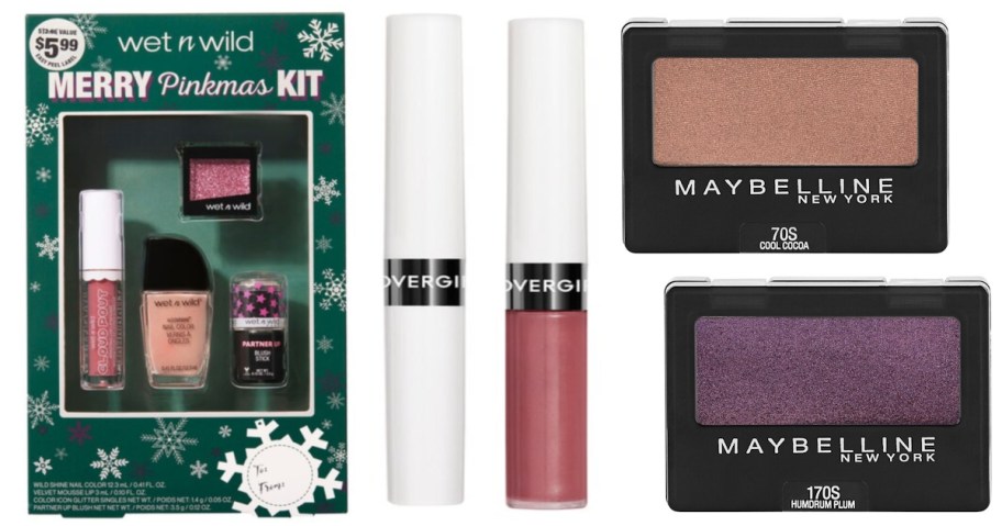 cosmetic gift set, lip gloss and eye shadow