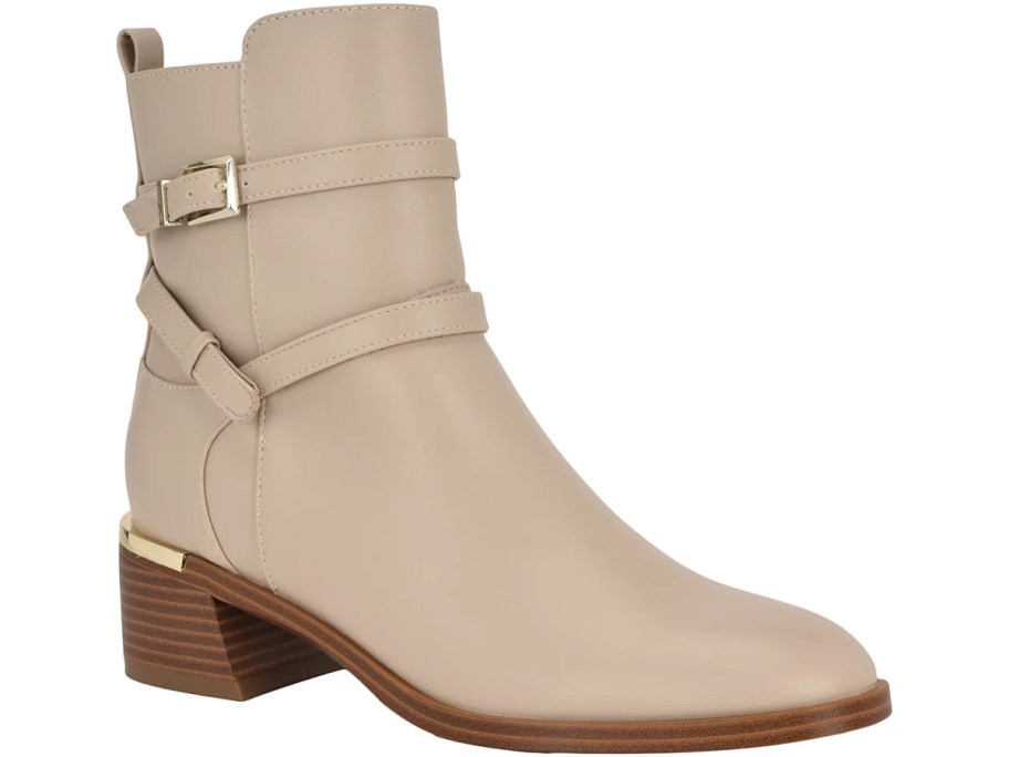 Calvin Klein Women's Jasen Block Heel Almond Toe Dress Booties