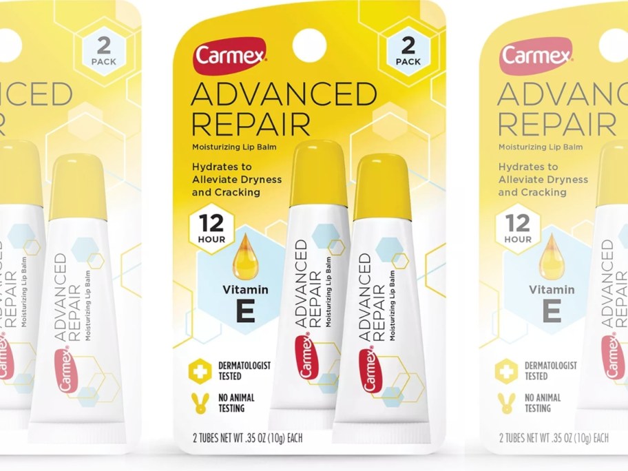 stock image of Carmex Advanced Repair Moisturizing Lip Balm 2-Packs