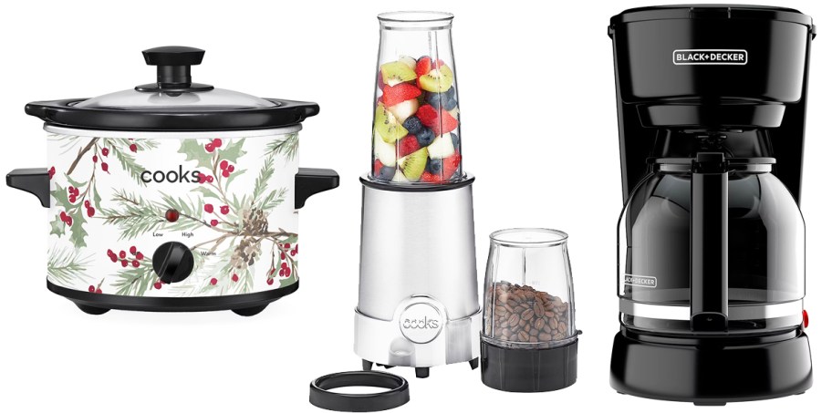 mini slow cooker, blender, and coffee maker