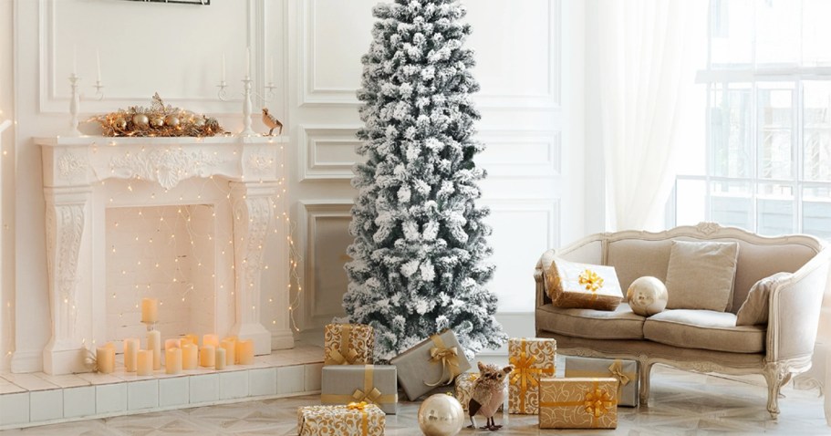 Flocked Pencil Tree 7.5′ Just $49.99 Shipped on Walmart.com (Reg. $119)