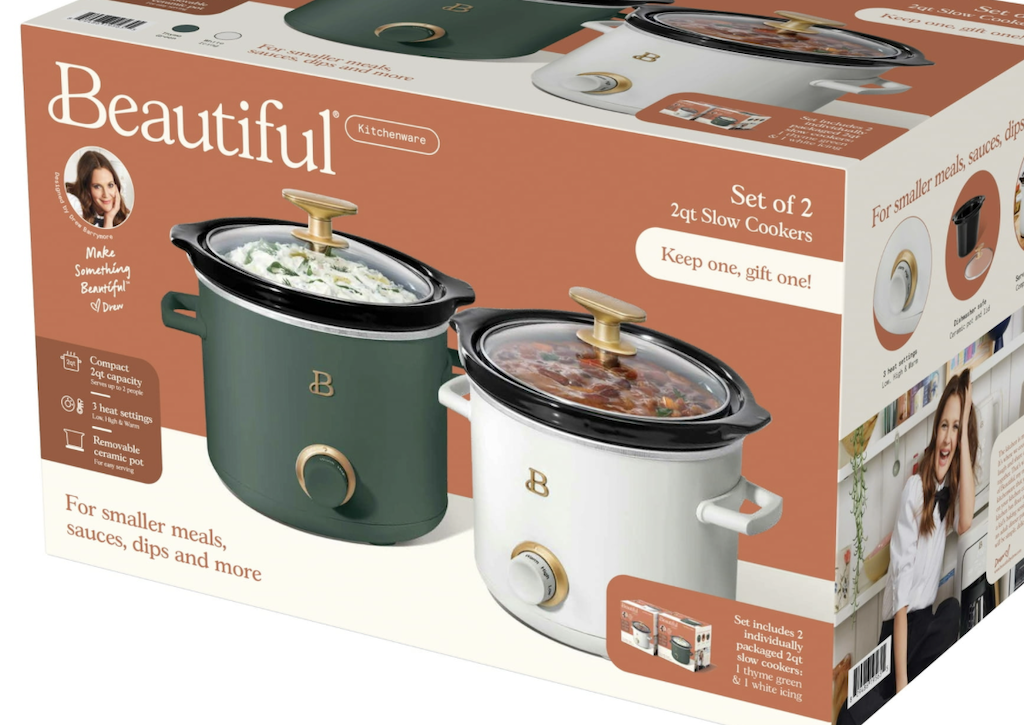 *HOT* Beautiful by Drew Barrymore Mini Slow Cooker 2-Pack Just $15 on Walmart.com