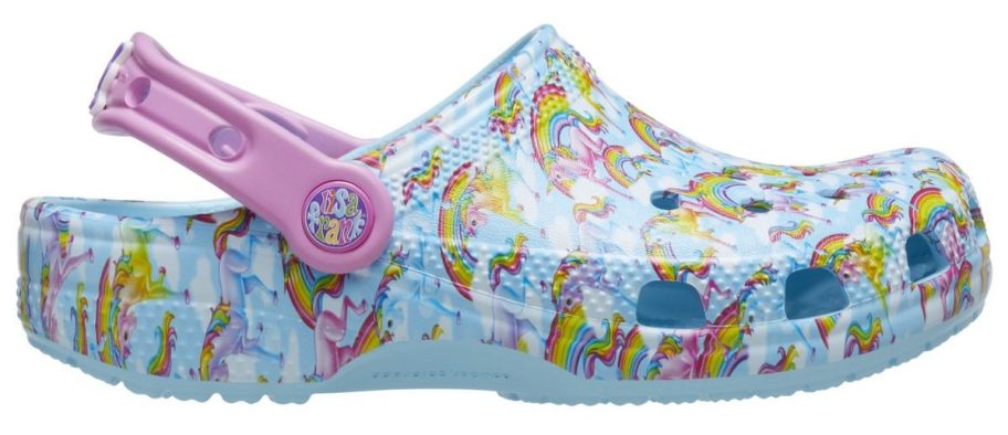 Crocs Girl's Lisa Frank Rainbow Classic Clogs stock image