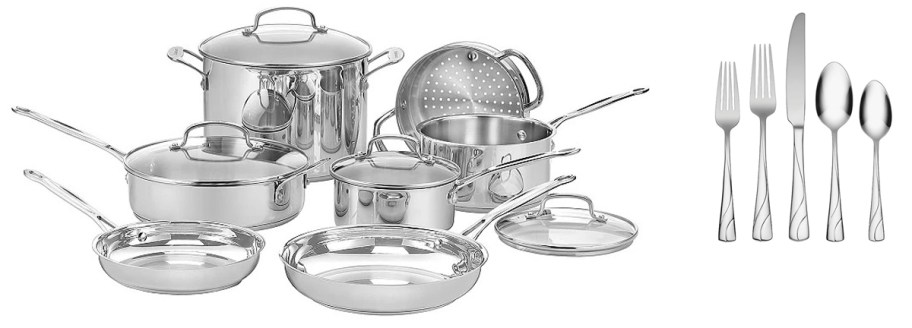 Cuisinart Chef's Classic 11-pc. Stainless Steel Cookware Set and Oneida River 72-pc. Flatware Set