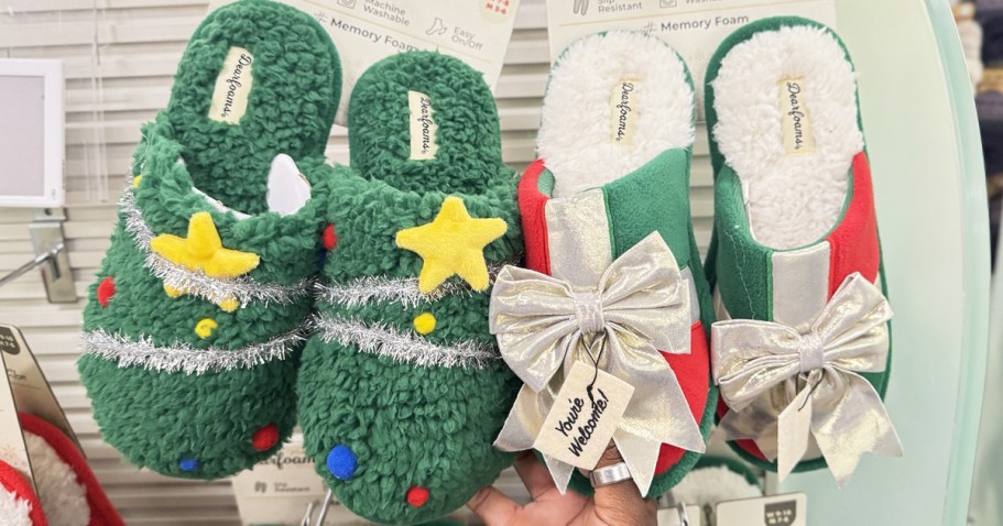 SO HOT! Dearfoams Holiday Slippers Just $9.99 (Includes Gift Bag & Tissue Paper!)