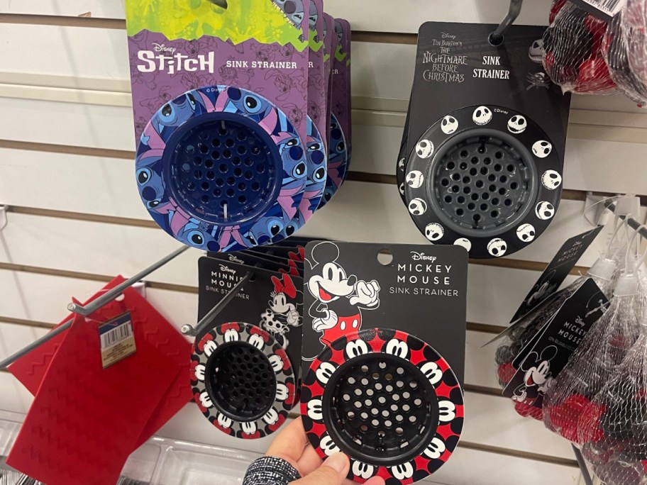 Disney sink strainers displayed