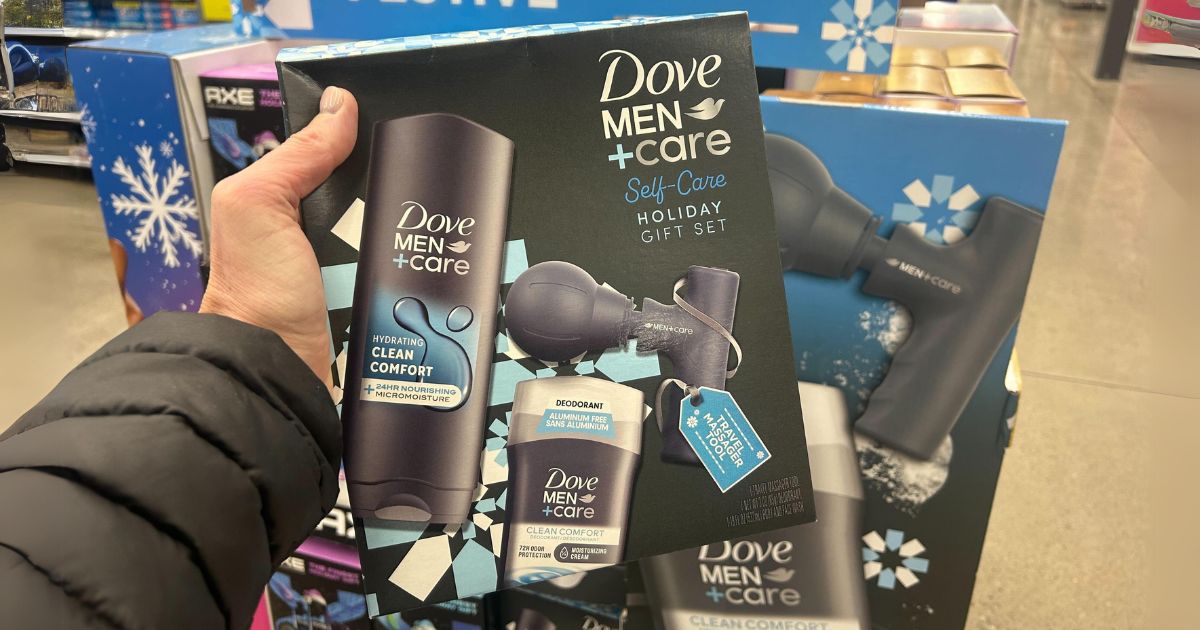WOW! This Dove Men's Gift Set Includes a Travel Massager Tool