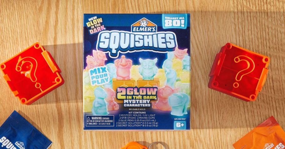 Elmer’s Squishies Kit Just $10 on Amazon (Reg. $17) | Make 2 Glow-In-The-Dark Mystery Characters