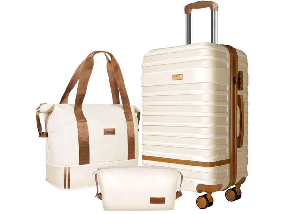 GAZILY Expandable 3-Piece Suitcase Set stock image