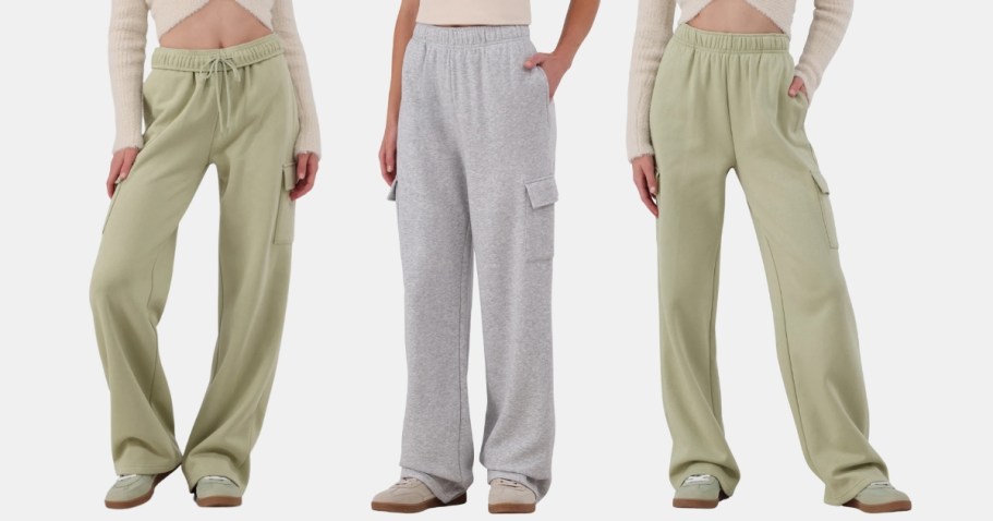 Walmart No Boundaries Women’s Fleece Cargo Pants Only $11.98 + More