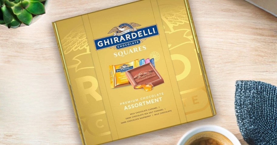 a Ghirardelli Assorted Chocolate Squares Gift Box
