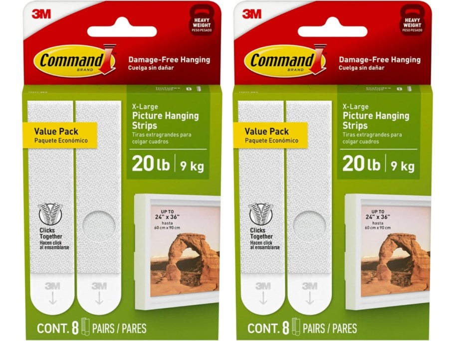 Two packs of XL command strips