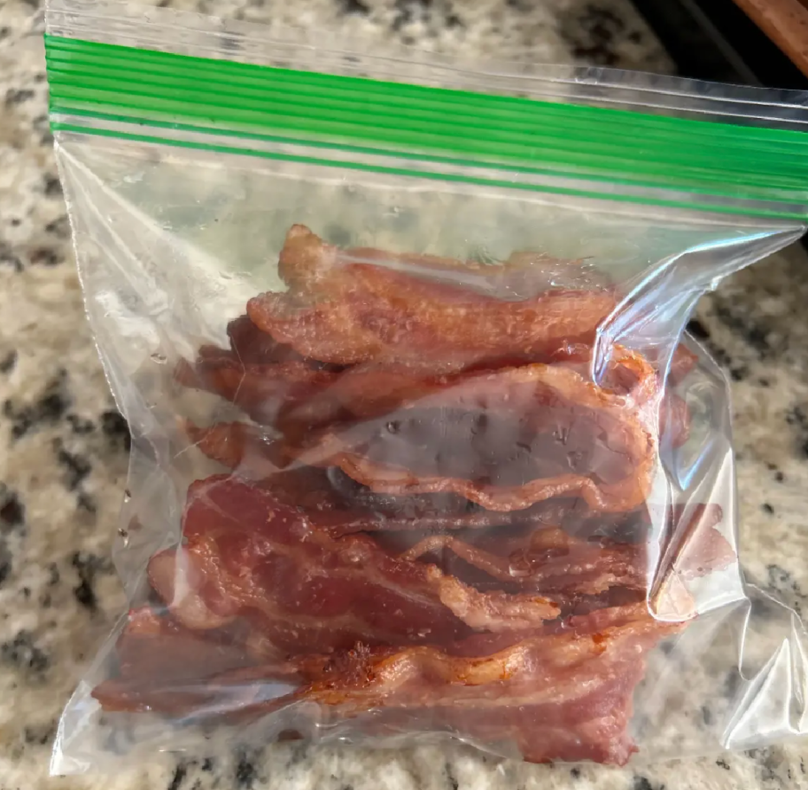 Bacon in ziploc bag