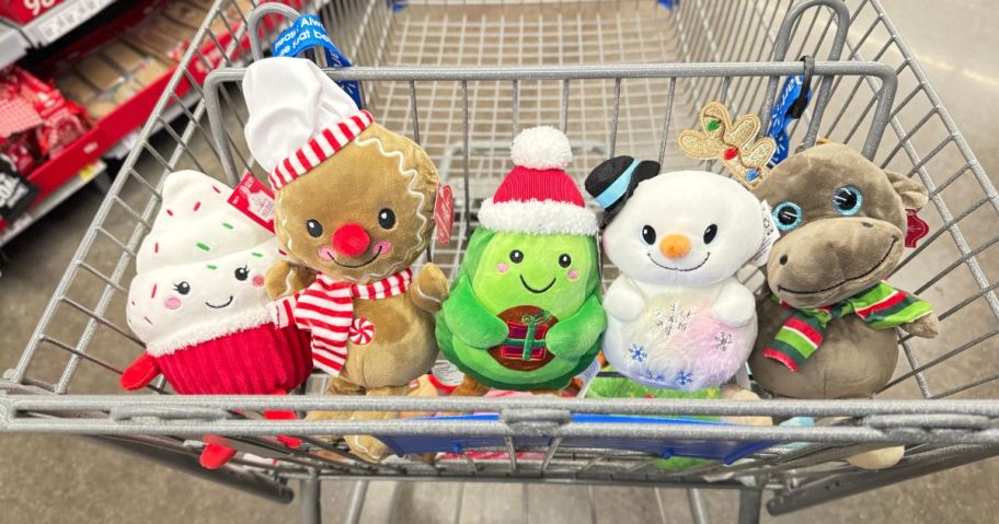 Holiday Time Christmas Characters in a cart at Walmart 