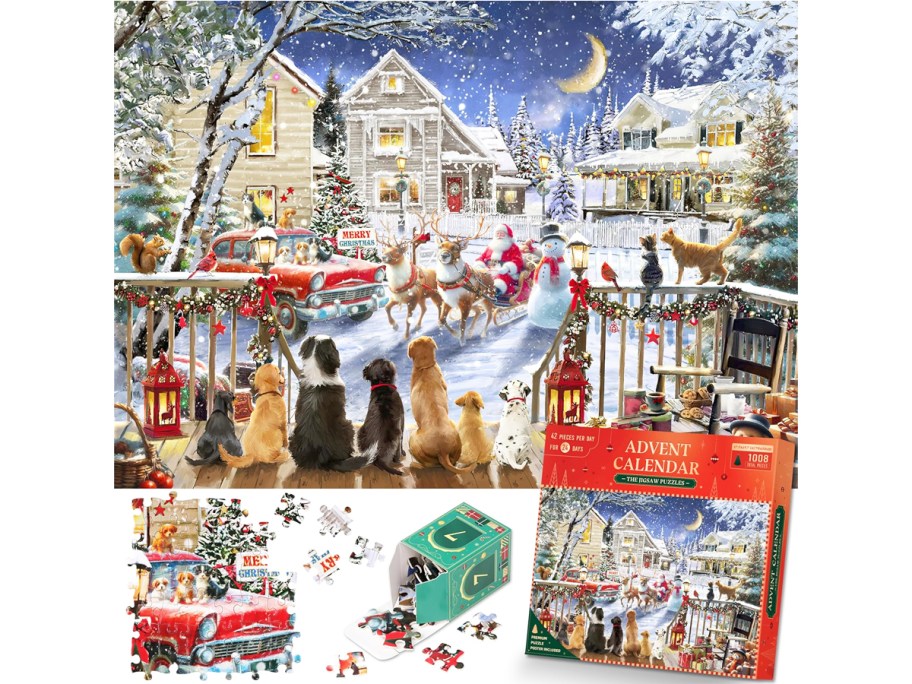 christmas dogs jigsaw puzzle advent calendar