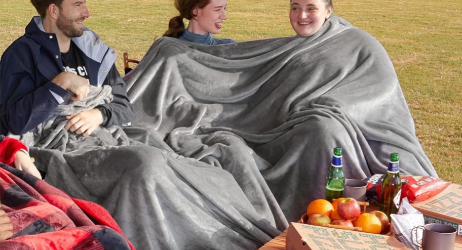 Jumbo blanket displayed on a chair