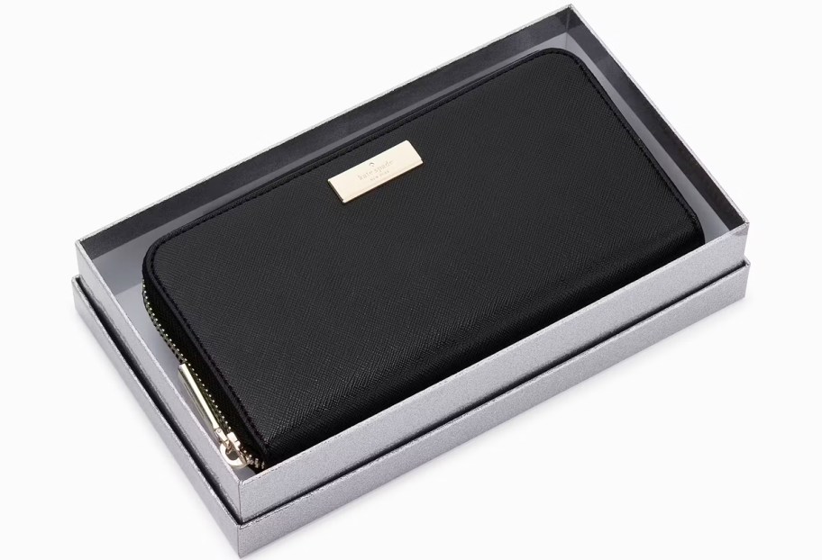 black wallet in a gift box