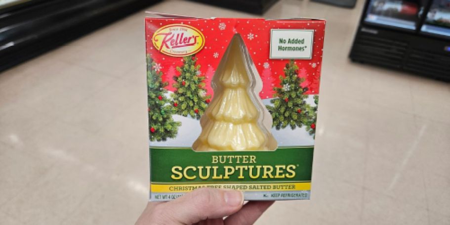 Christmas Tree Shaped Butter Spotted (Fun for Holiday Dinners!)