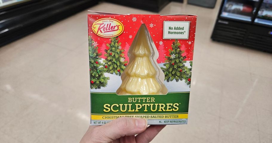 Christmas Tree Shaped Butter Spotted (Fun for Holiday Dinners!)