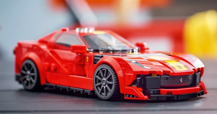 red and black LEGO Speed Champions Ferrari 812 Competizione Car