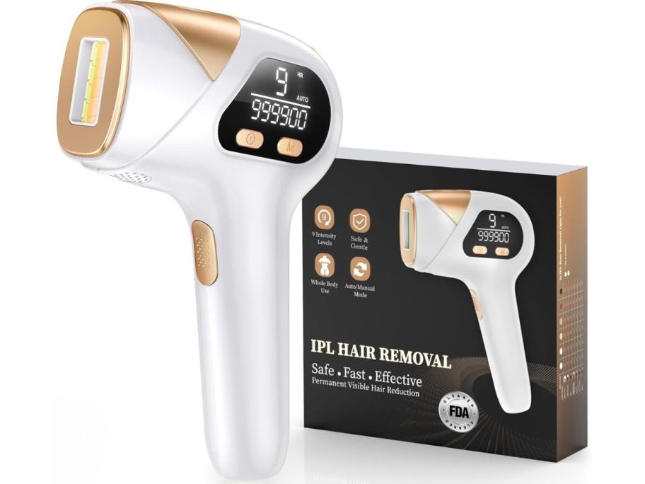 LYSMOSKI IPL Laser Hair Remover in U White-Gold