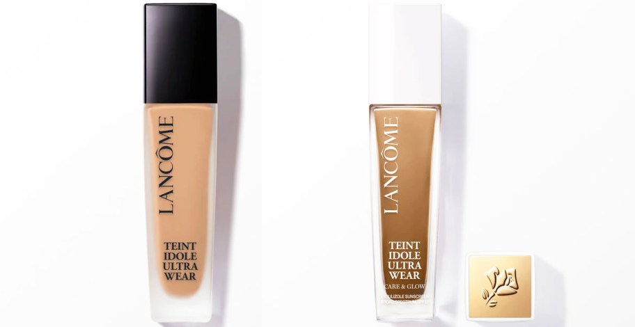 two bottles of lancome foundation