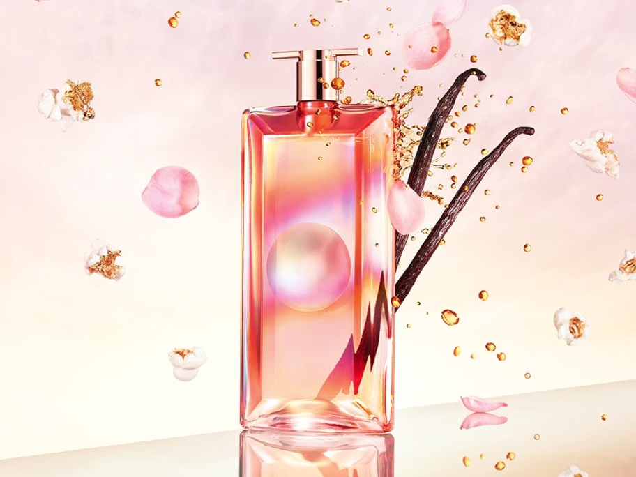 orange iridescent bottle of Lancome Idôle Eau de Parfum Nectar