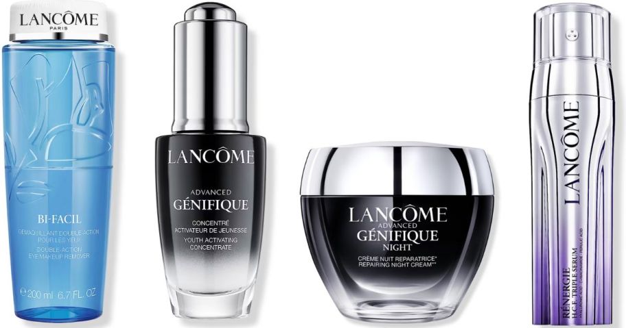 Lancome makeup remover, Geneique products and Renergie Triple Serum