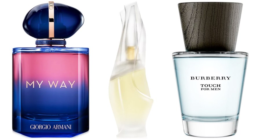 three bottles of perfumes