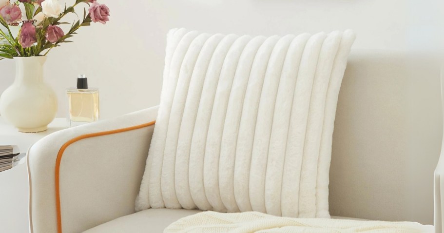 Mainstays Faux Fur Throw Pillow Just $5 Shipped for Walmart+ Members